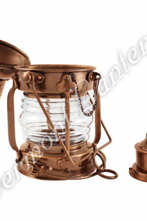 Ships Lanterns - Antique Brass Anchor Lamp - 10"