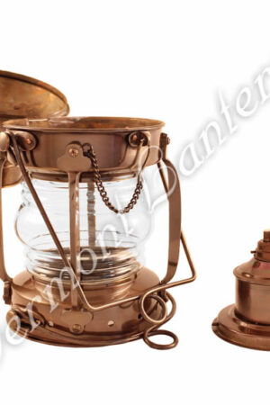 Ships Lanterns - Antique Brass Anchor Lamp - 12"