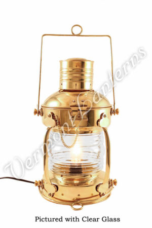 Electric Lantern - Ships Lanterns Brass Anchor Lamp - 15.5"