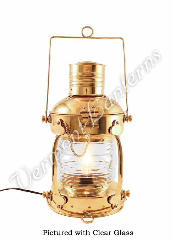 Electric Lantern - Ships Lanterns Brass Anchor Lamp - 15.5"