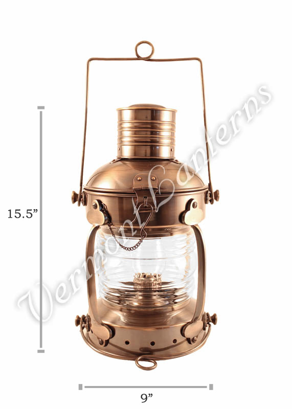 Ships Lanterns - Antique Brass Anchor Lamp - 15.5"