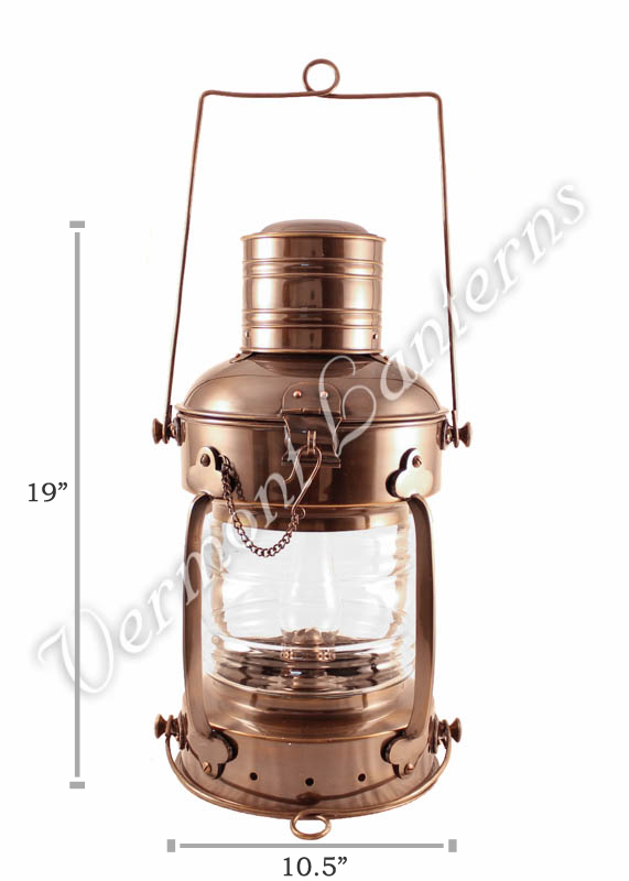 Ships Lanterns - Antique Brass Anchor Lamp - 19"