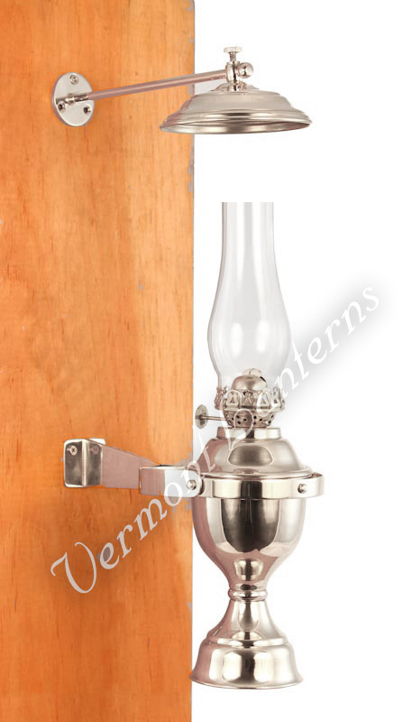 Yacht Lamp - Gimbaled Nickel with Smoke Bell - 12"