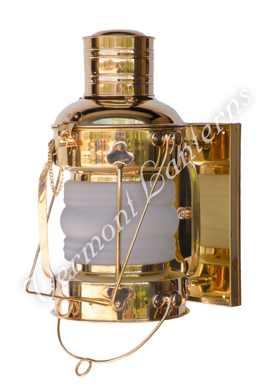 Electric Lantern - Ships Lanterns Brass Anchor Lamp - 19" Custom Wall Mount
