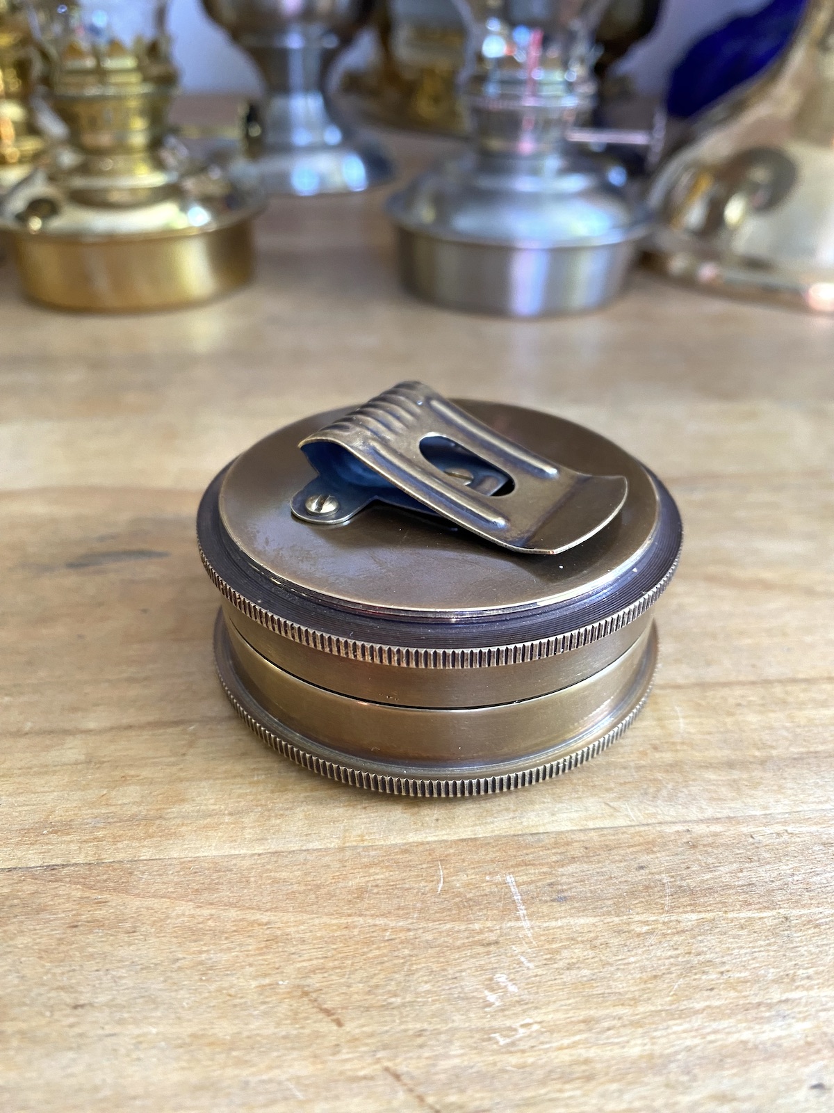 Antique Brass Camping Compass - with Clip - Image 5