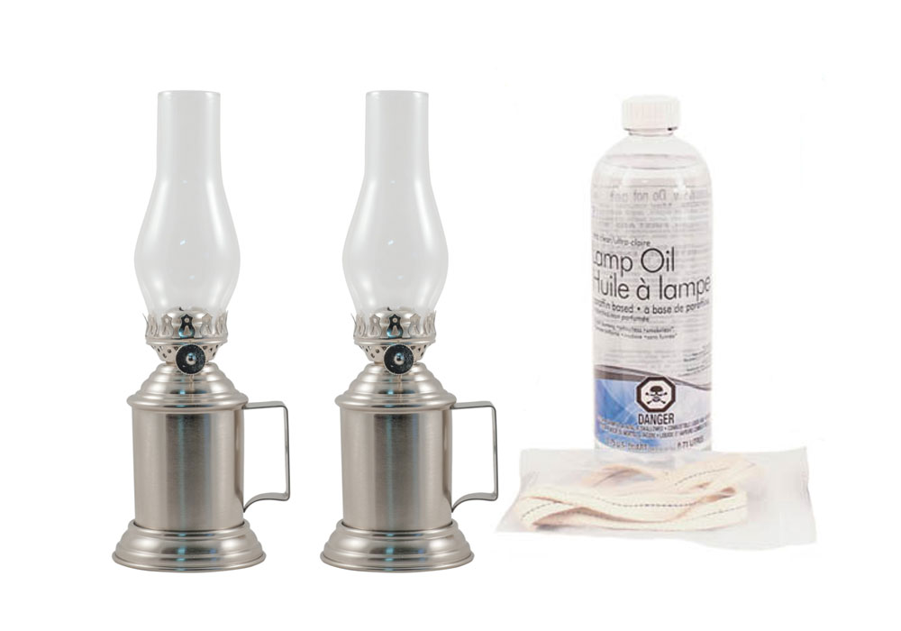 Oil Lanterns Gift Set - 4 Pewter