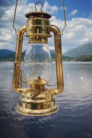 Brass Hurricane Lantern Vermont Camping 3
