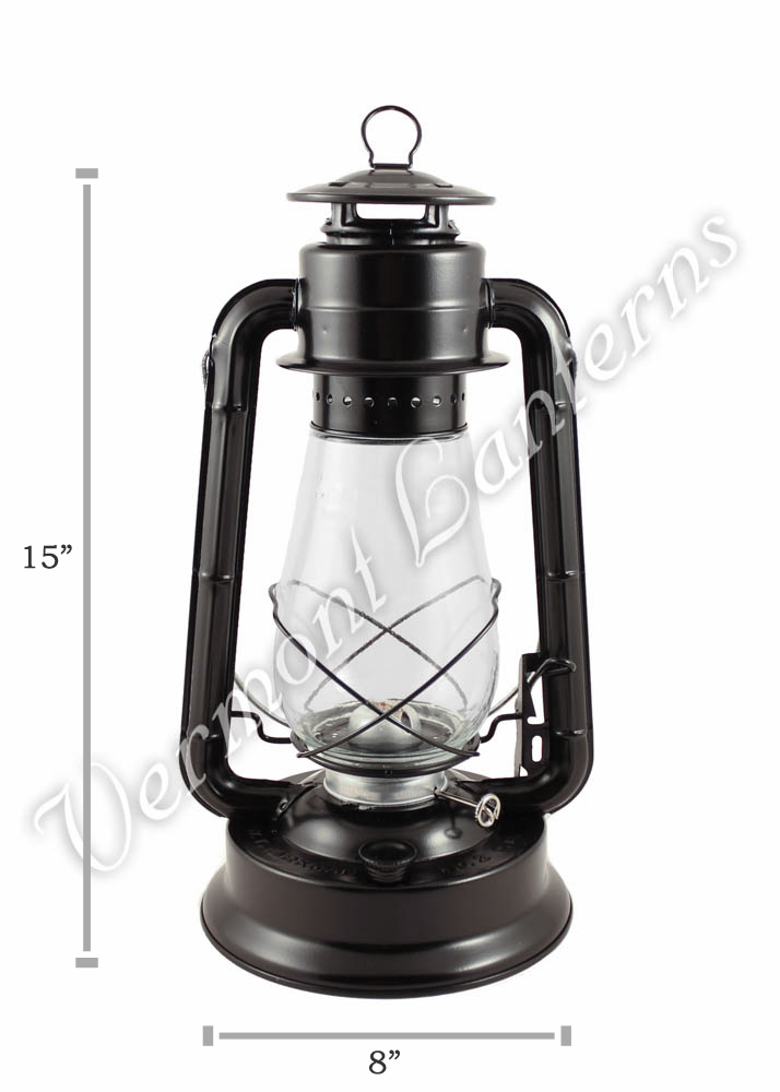 Hurricane Lantern - Galvanized Steel Black - 15"