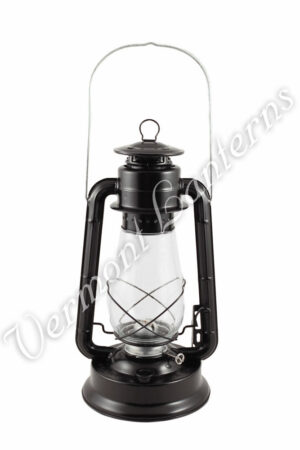 Hurricane Lantern - Galvanized Steel Black - 15"