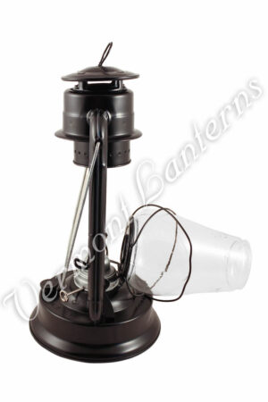 Hurricane Lantern - Galvanized Steel Black - 15"