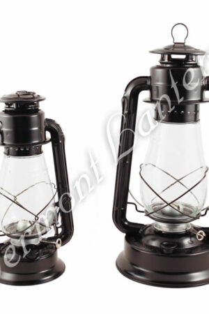 Hurricane Lantern - Galvanized Steel Black - 12"