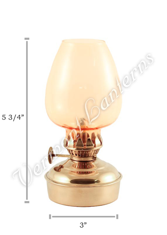 Oil Lanterns - Brass Mini - 5.75" Amber Glass