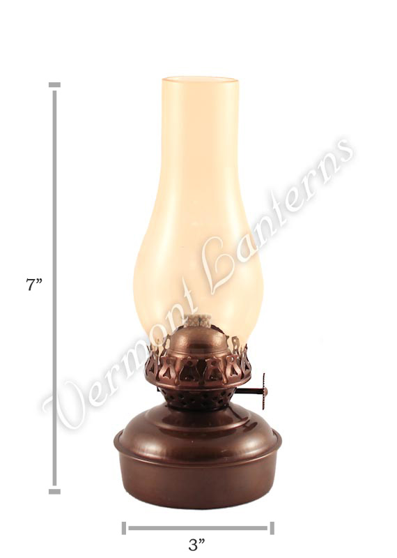 Oil Lanterns - Antique Brass Mini XL 7" - Amber Glass