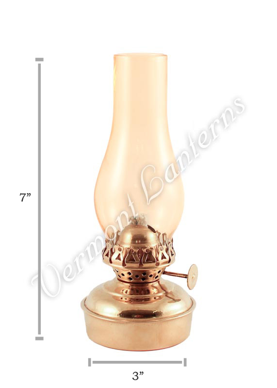 Oil Lanterns - Brass Mini XL 7" - Amber Glass