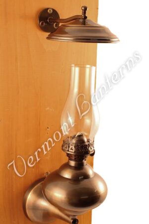 Wall Lamp - Antique Brass "Sterling" 9" - Amber Glass