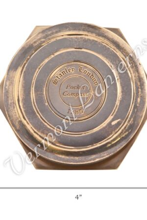 Nautical Gifts - Antique Brass Pocket and Desk Compass - 4"