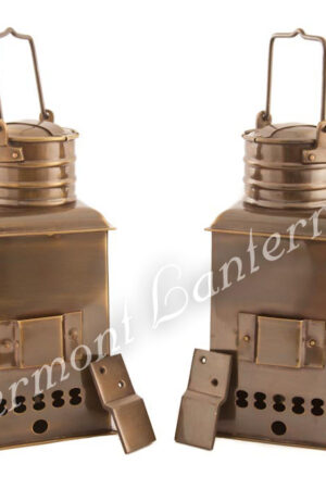Ships Lantern - Antique Brass Port & Starboard - 9"