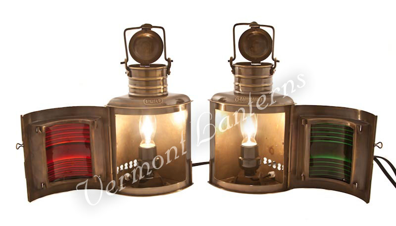 Electric Lanterns - Ships Lantern Antique Port & Starboard - 9"