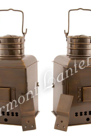 Ships Lantern - Antique Brass Port & Starboard - 11"