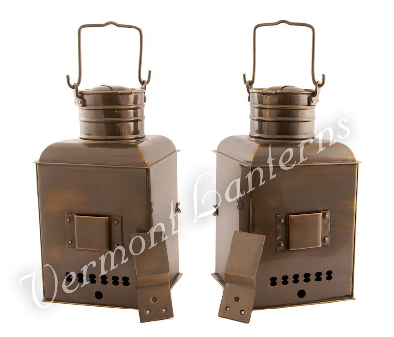 Ships Lantern - Antique Brass Port & Starboard - 11"