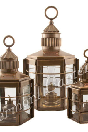 Electric Lanterns - Ship Lanterns Clipper Lamp Antique Brass - 13"