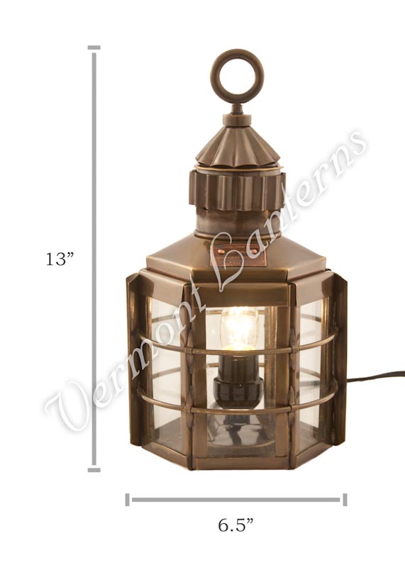 Electric Lanterns - Ship Lanterns Clipper Lamp Antique Brass - 13"
