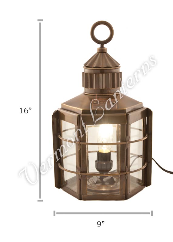 Electric Lanterns - Ship Lanterns Clipper Lamp Antique Brass - 16"