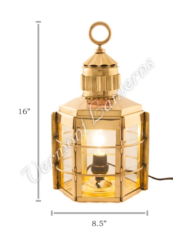 Electric Lanterns - Ship Lanterns Clipper Lamp Brass - 16"