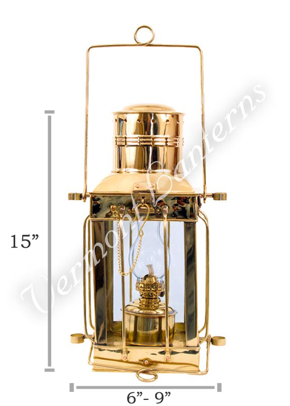 Oil Lamps - Brass Cargo Lamp 15"