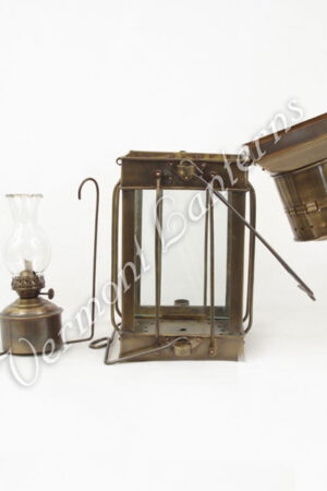 Oil Lamps - Antique Brass Cargo Lamp 15"
