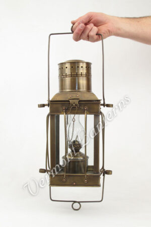 Oil Lamps - Antique Brass Cargo Lamp 15"