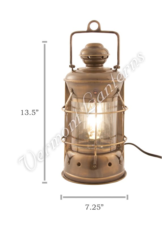 Electric Lanterns - Nautical Lamps Antique Brass Masthead Lantern - 13.5"