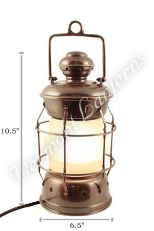 Electric Lanterns - Nautical Lanterns Antique Brass Nelson - 10.5"