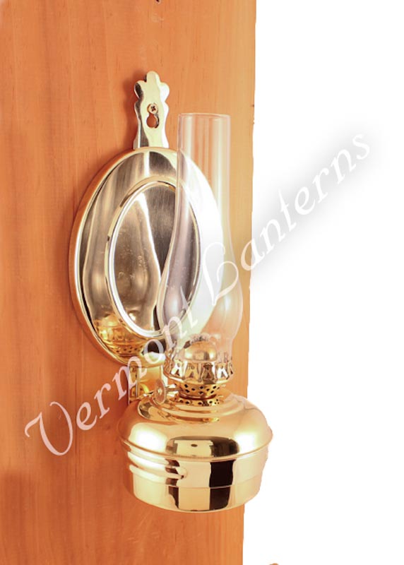 Oil Lamps - Brass "Dorset" Wall Lamp 10"