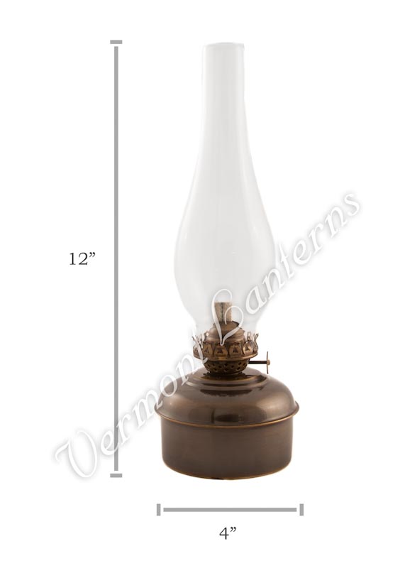 Oil Lamps - Antique Brass "Dorset" Table Lamp - 12"