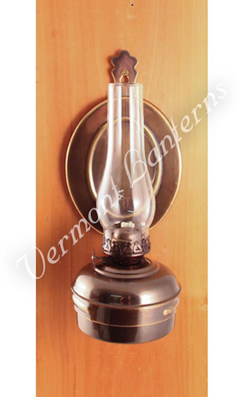 Oil Lamps - Antique Brass "Dorset" Wall Lamp 10"