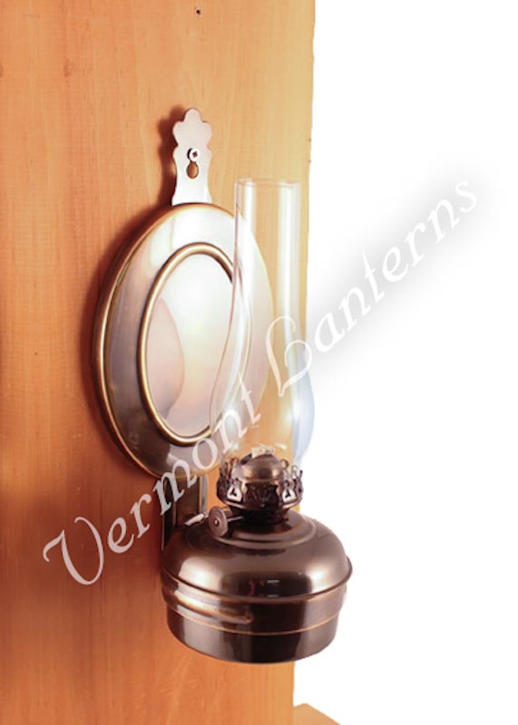 Oil Lamps - Antique Brass "Dorset" Wall Lamp 10"