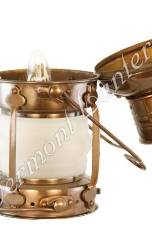 Electric Lantern - Ships Lanterns Antique Brass Anchor Lamp - 10"