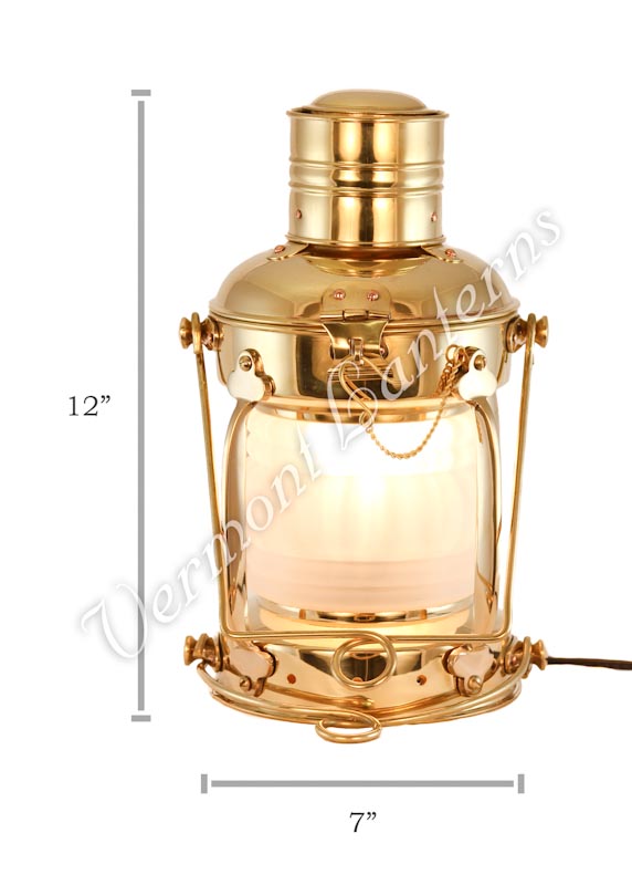 Electric Lantern - Ships Lanterns Brass Anchor Lamp - 12"