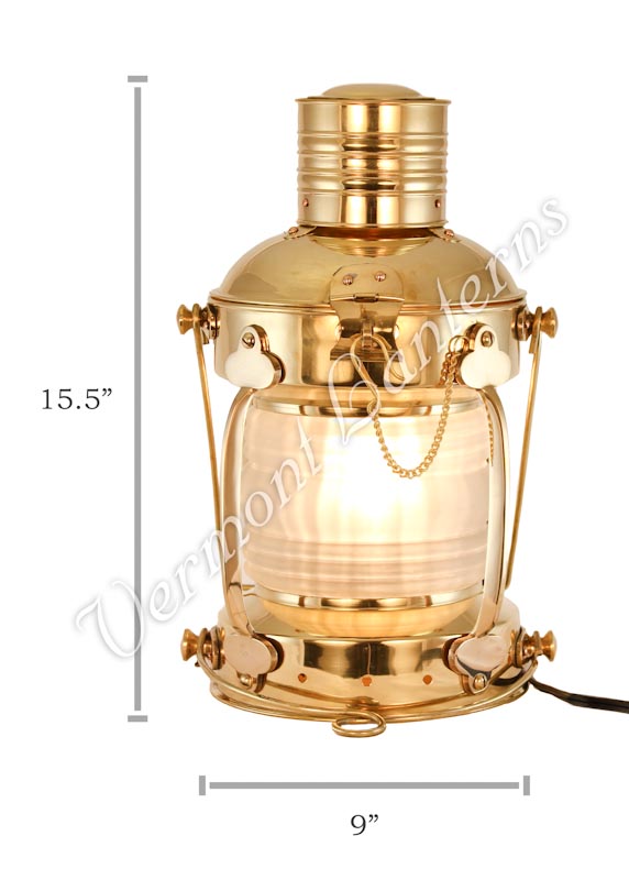 Electric Lantern - Ships Lanterns Brass Anchor Lamp - 15.5"