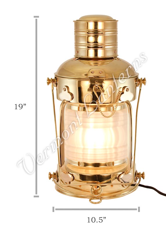 Electric Lantern - Ships Lanterns Brass Anchor Lamp - 19"