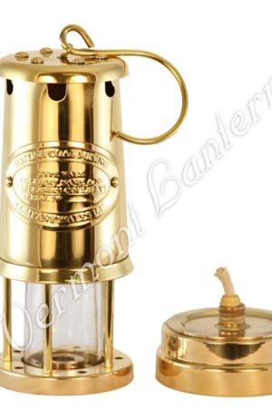 Oil Lantern - Brass Coal Miners Lamp - 9"