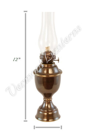 Yacht Lamp - Gimbaled Antique Brass Lantern with Smoke Bell - 12"