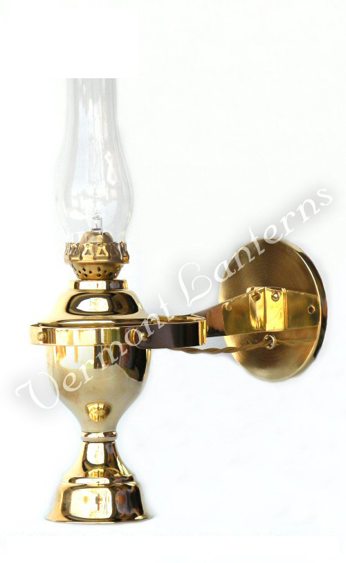 Electric Yacht Lamp - Gimbaled Brass 12 volt Marine 12"